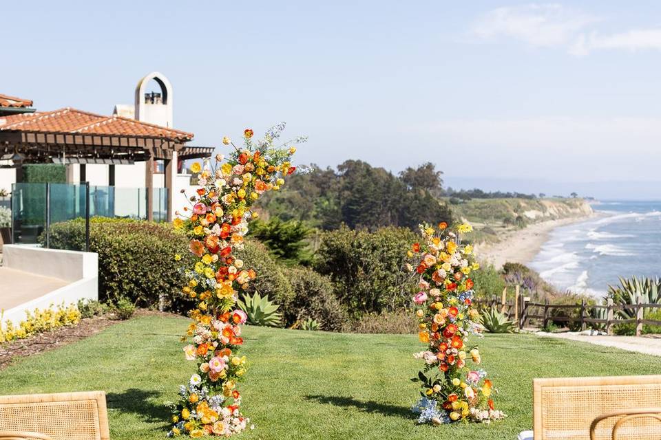 Vibrant Poppy Wedding Arch