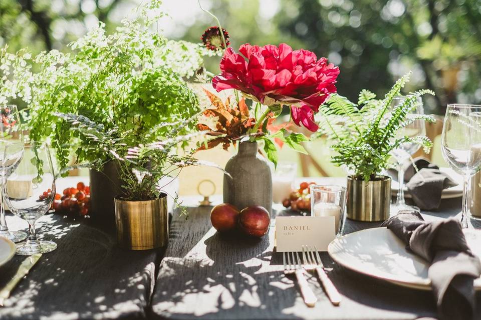 Lush and Moody Table Decor