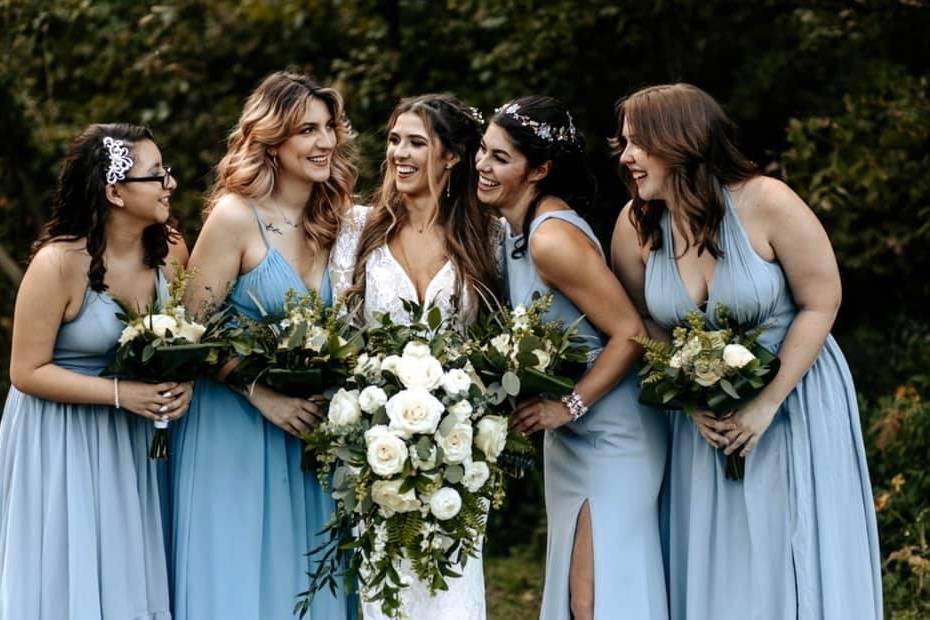 The bride and bridesmaids
