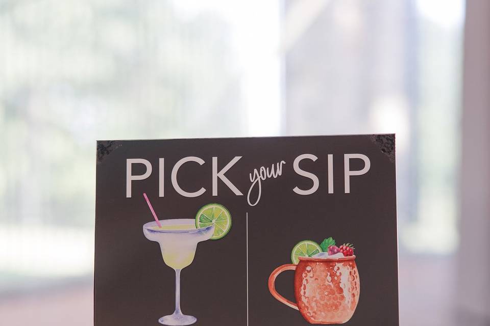 Signature cocktail menu