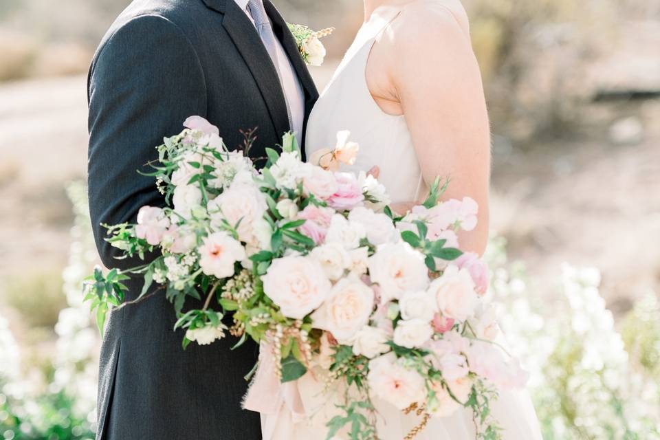 Pink florals closeup