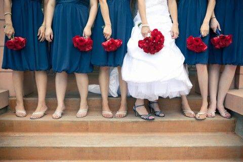 Bride with bridesmaids