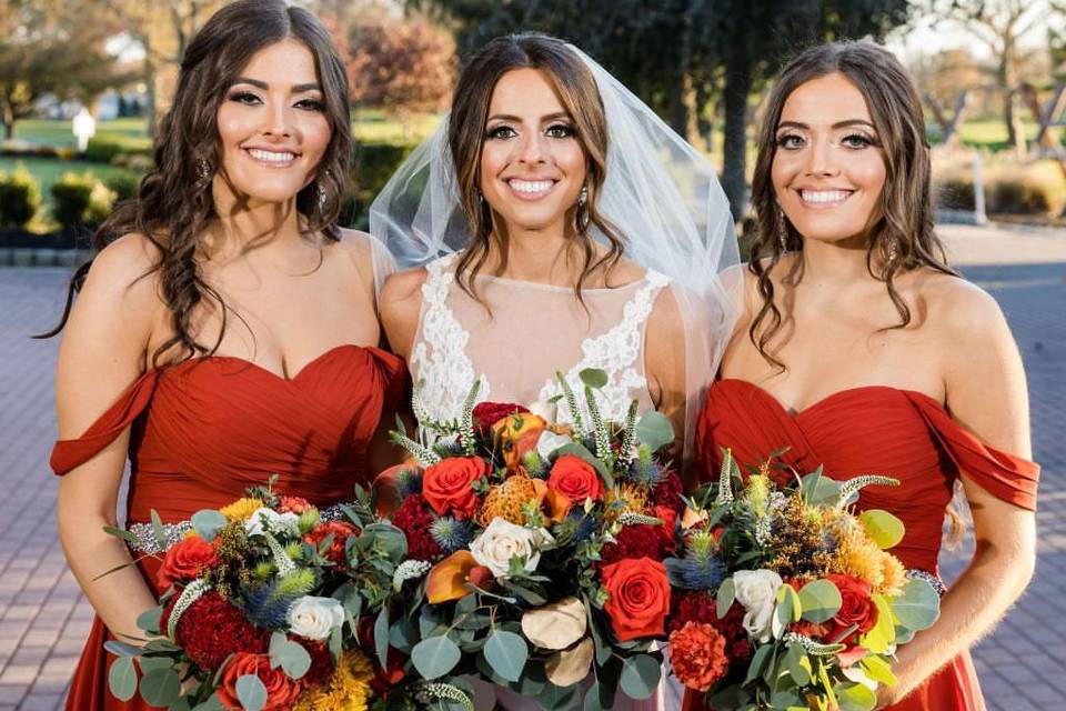 Beautiful Bride and sisters
