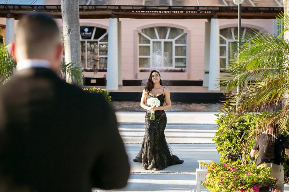Bridal walking down