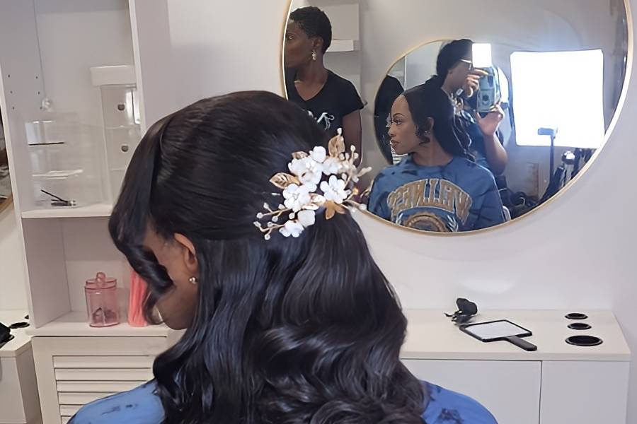 Bridal half up half down curls