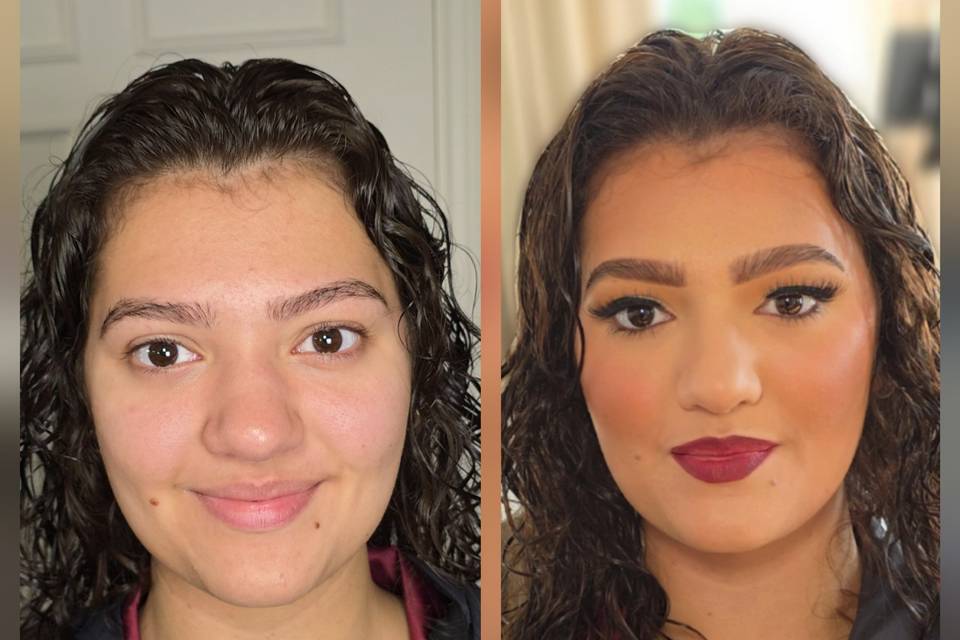 Bridemaid before and after