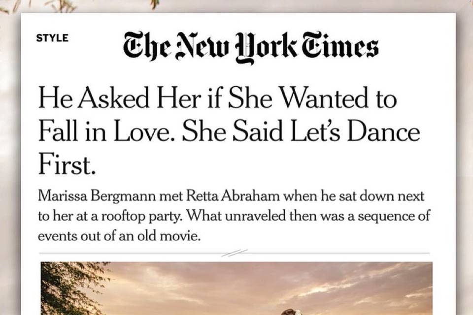 Wedding featured in The NYT