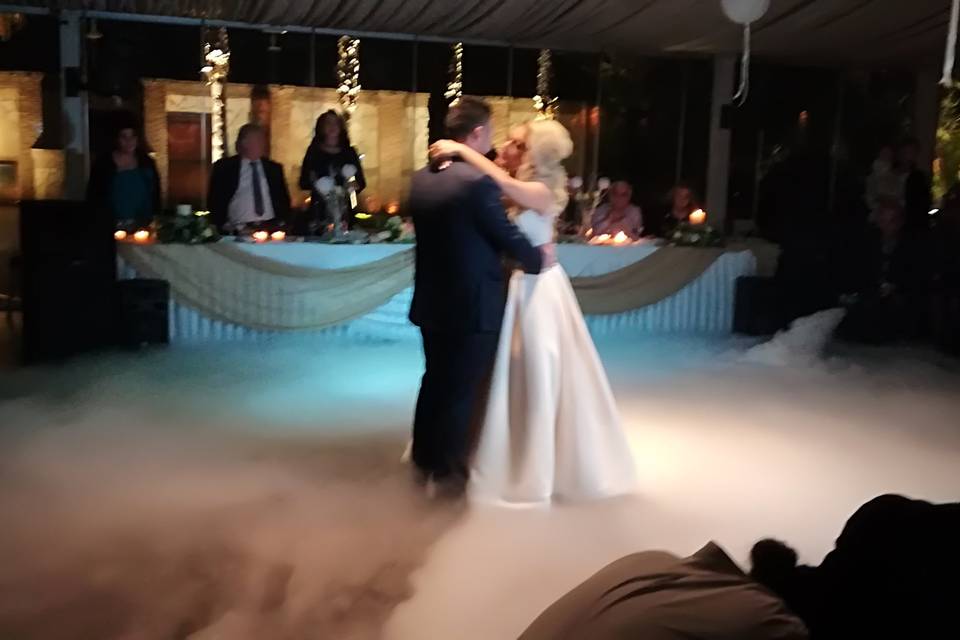 Dry ice at couple's dance