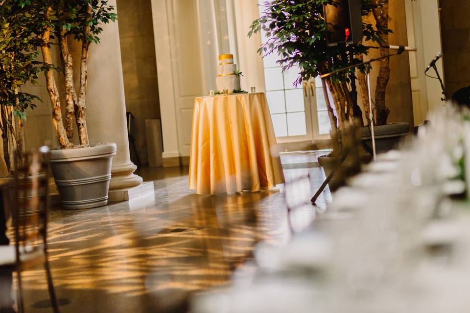 Dance floor and cake