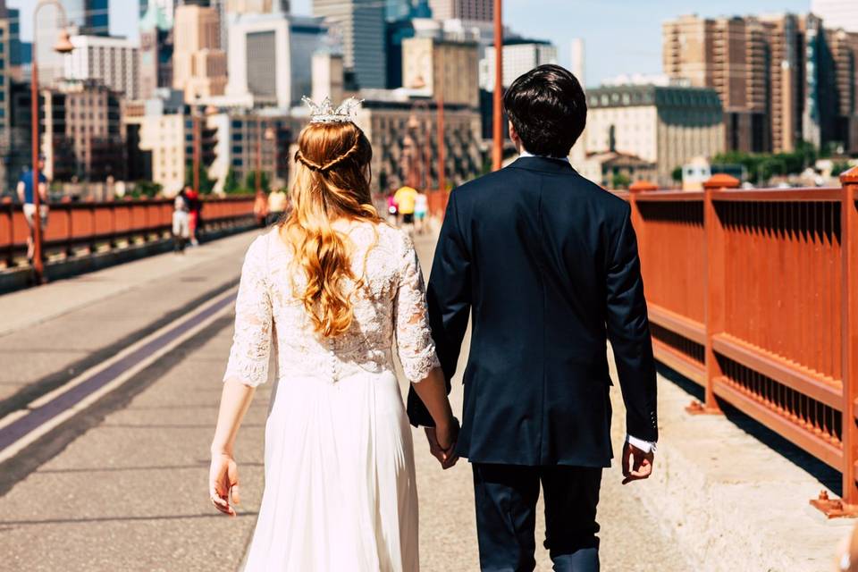 A walk on stone arch bridge