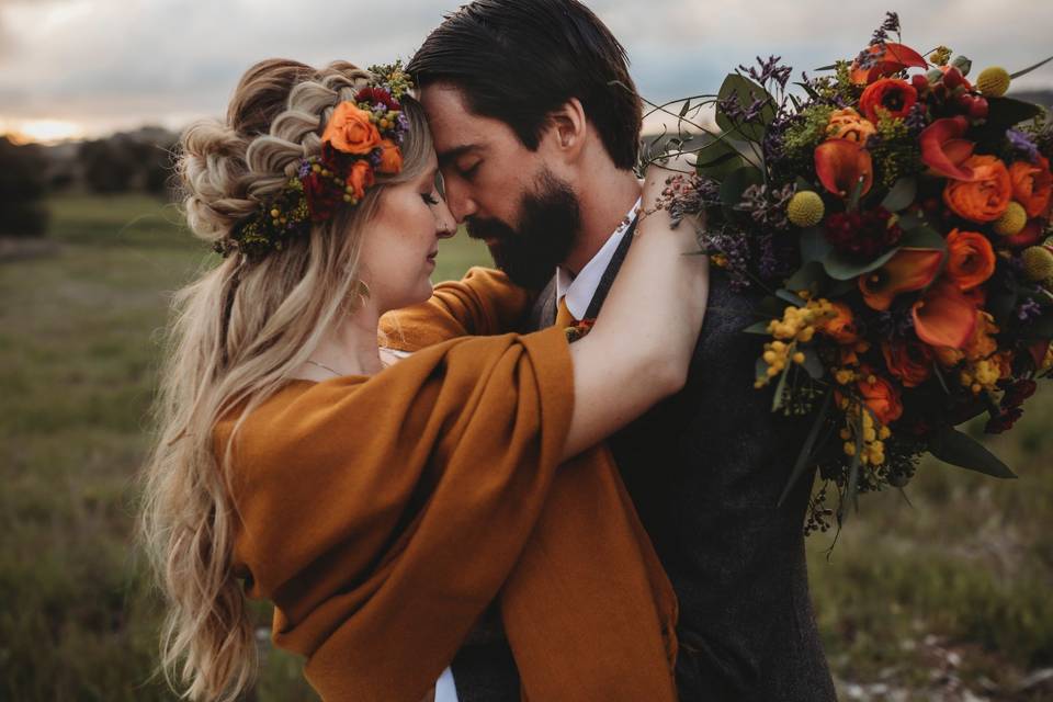 Floral crowns instead of veil