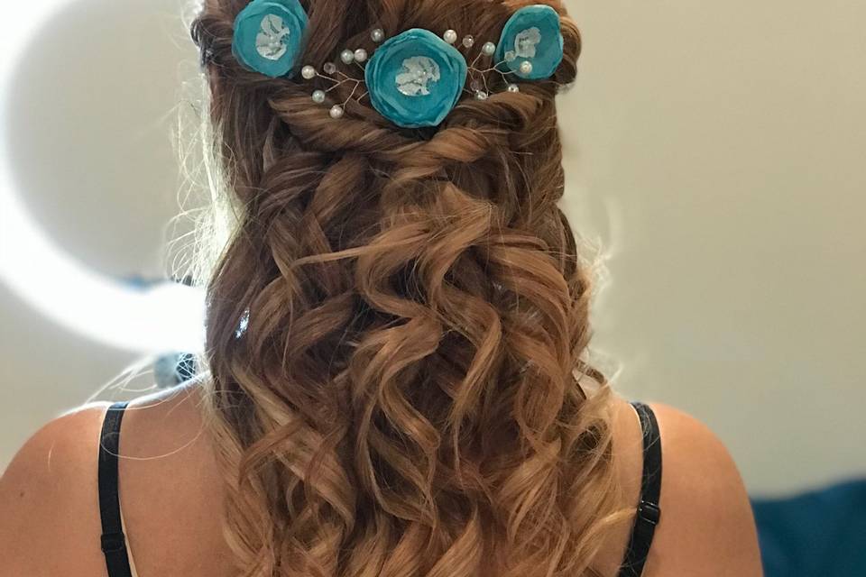 Half up/ half down updo