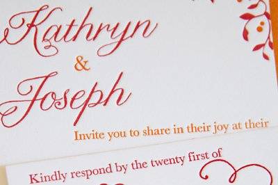 Fall Leaves invitation with matching response card.