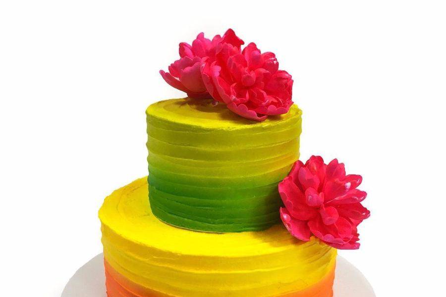 Bright garden cake