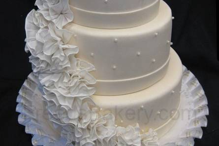 All white wedding cake