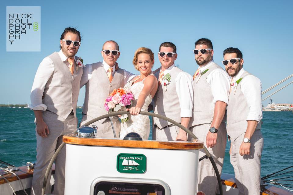 Bride with Groomsmen