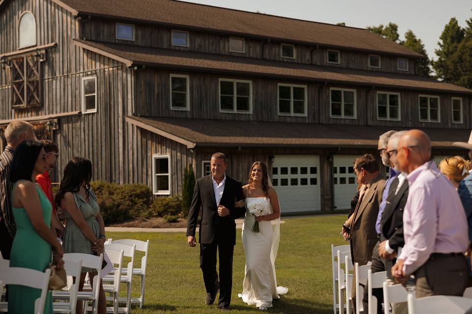 Front of Barn Wedding