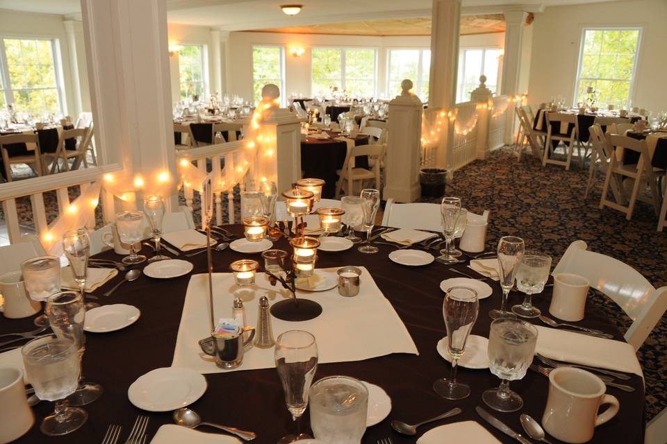 Table setup with centerpiece