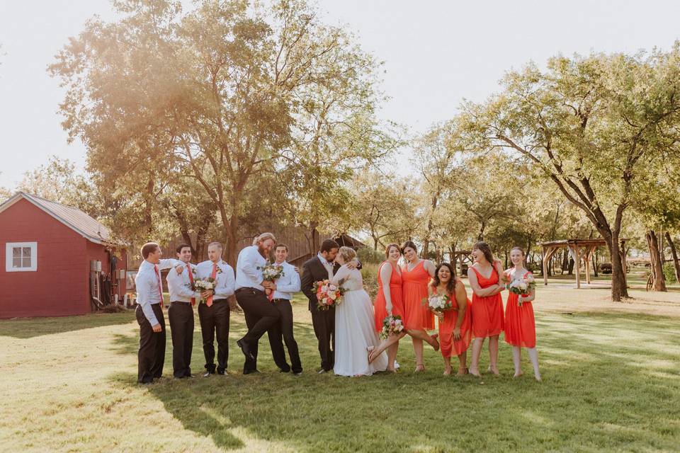 Bridal Party in the lawn