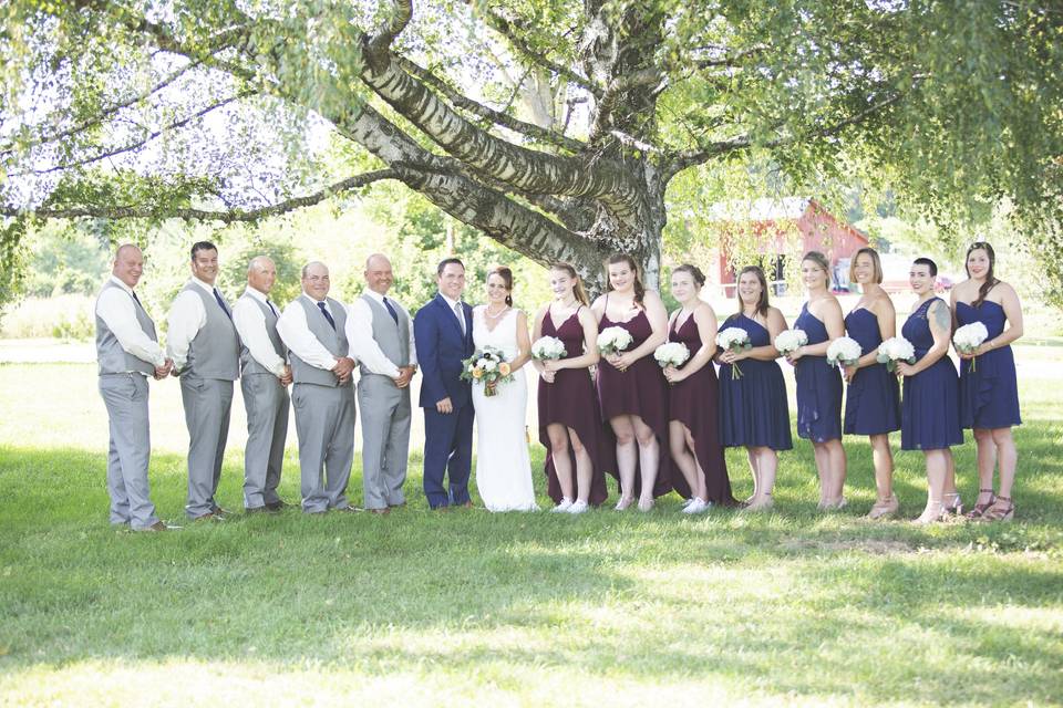 The whole wedding party