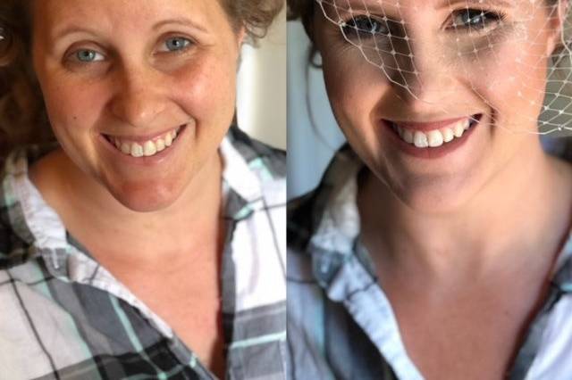 Bride Ashley, before and after