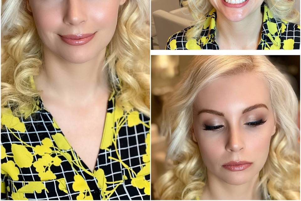 Pre- and post-makeup