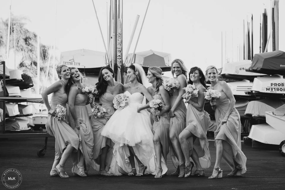 Bridal party at the San Diego Yacht Club