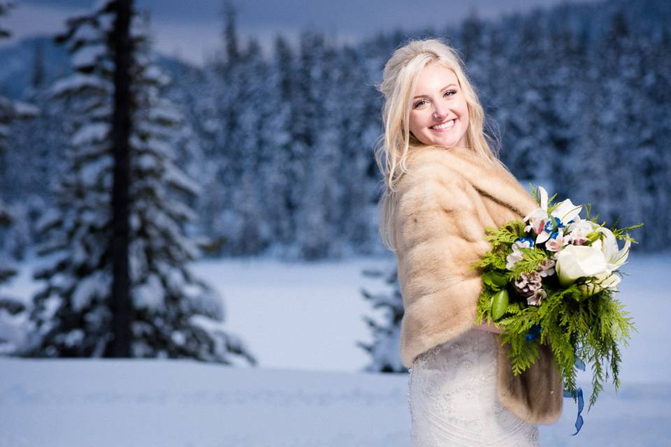 Elk Lake Resort wedding winter