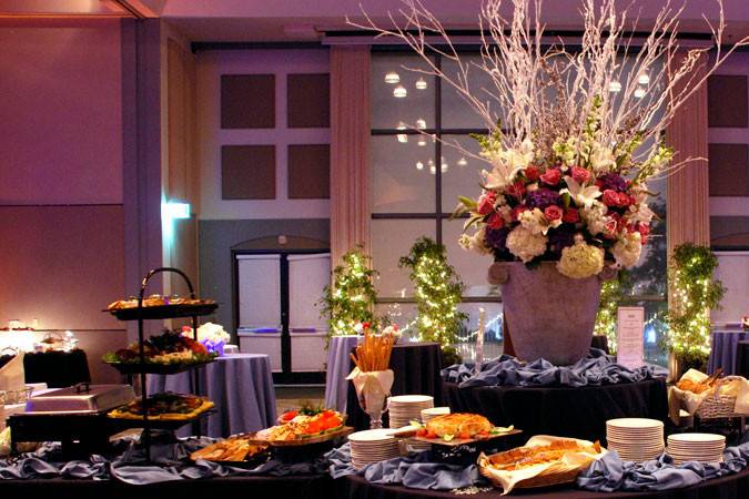 Table setup and centerpiece