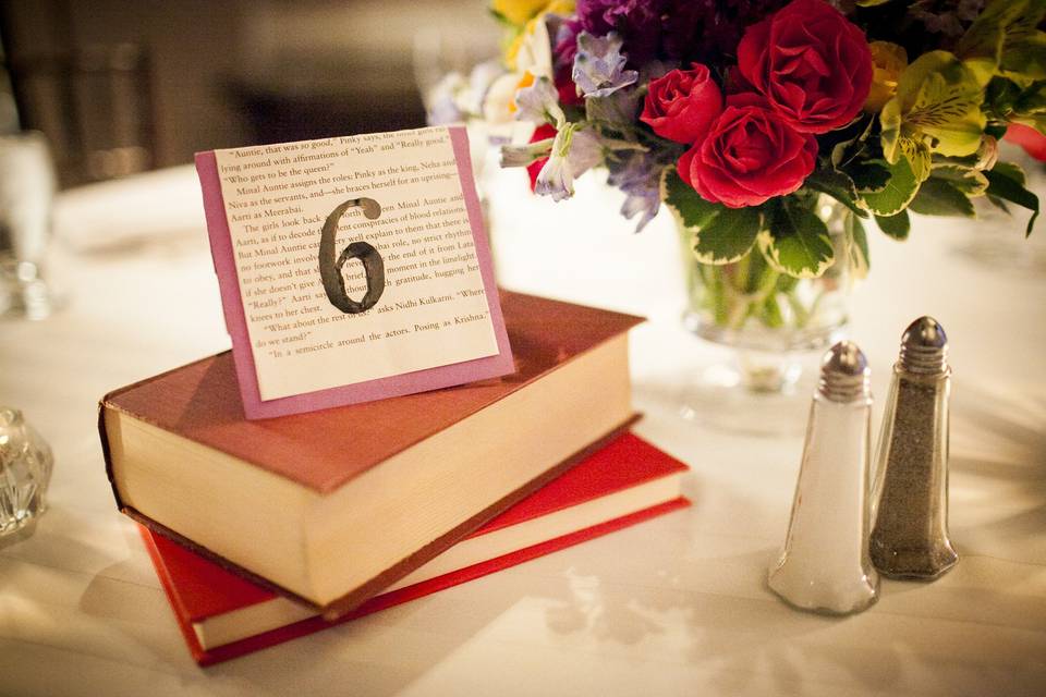 Book stack centerpiece