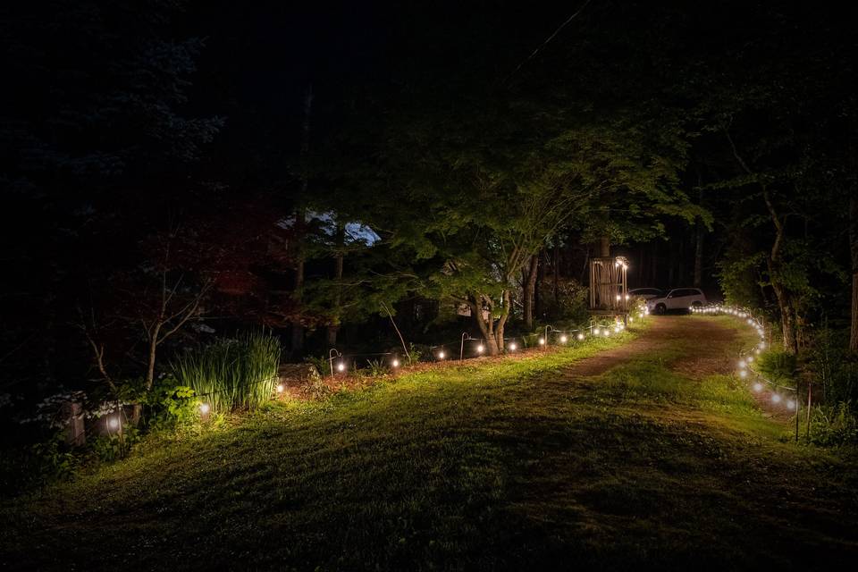 Entrance at night