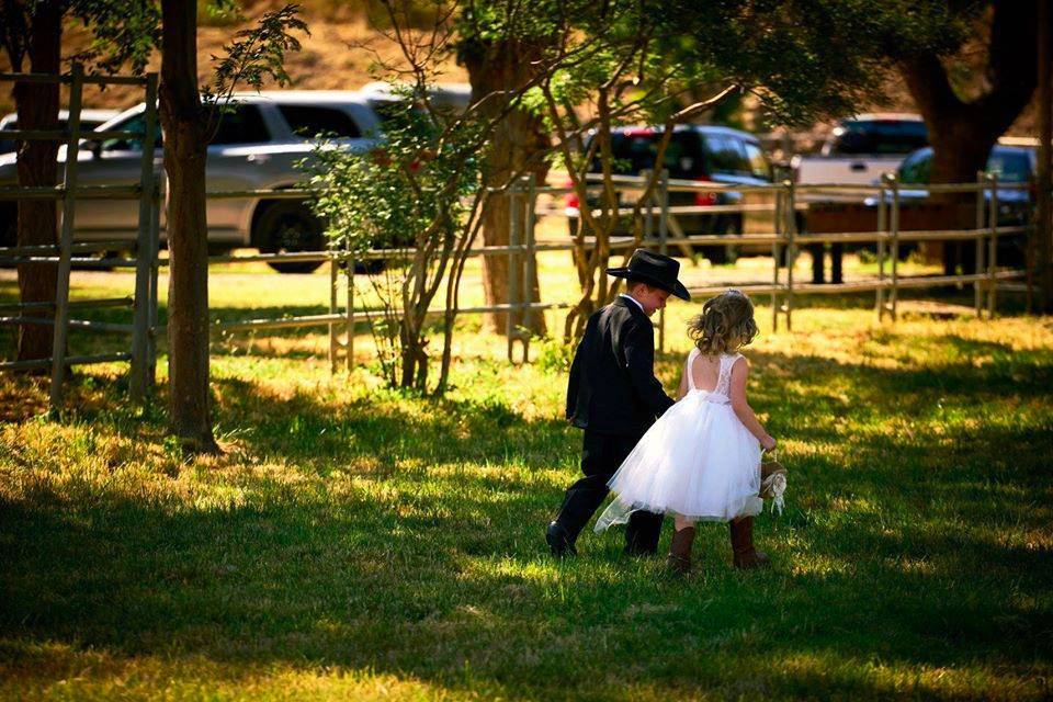 Walking to the ceremony