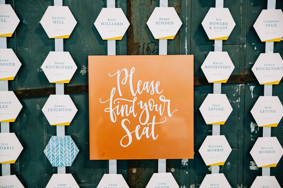 Seating Chart Calligraphy