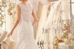 Wedding dress with mesh back