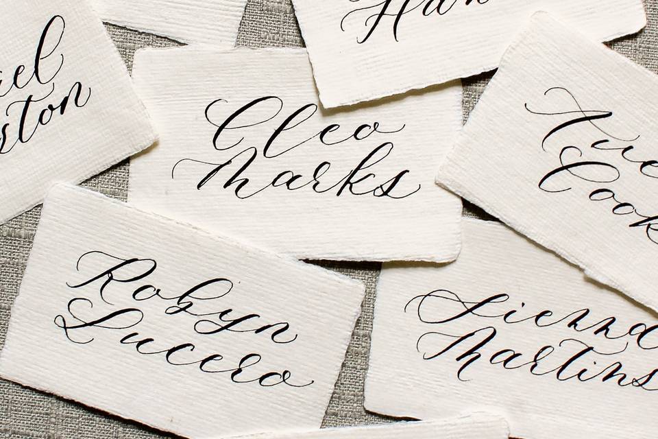 Deckled edge place cards