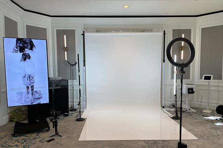 Video Booth white set