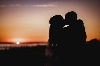 Bride and Groom sunset