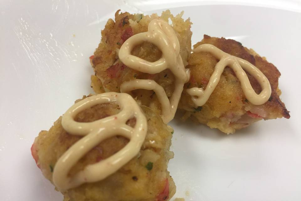 Fresh Crab Cakes...One of our top sellers. And soooo goood!