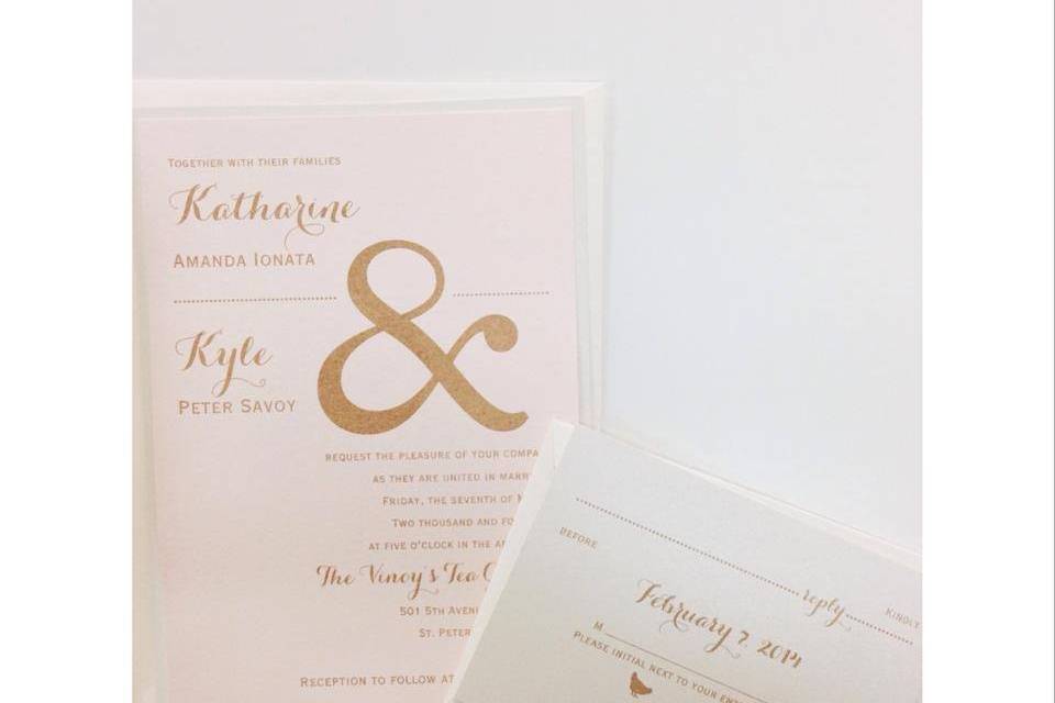 Baby blue wedding invitation