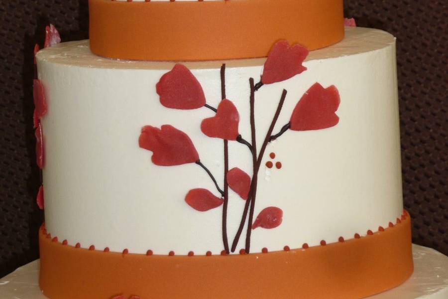 Hand painted wedding cake at Vine Hill House