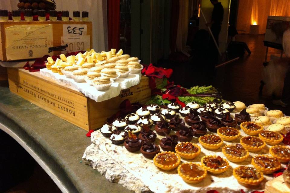 Extravagant dessert tables at the Kenwood Inn.