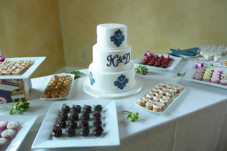 Small cake with a dessert display