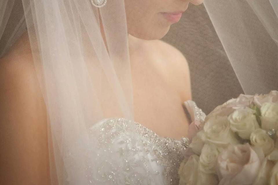 Bride in her veil