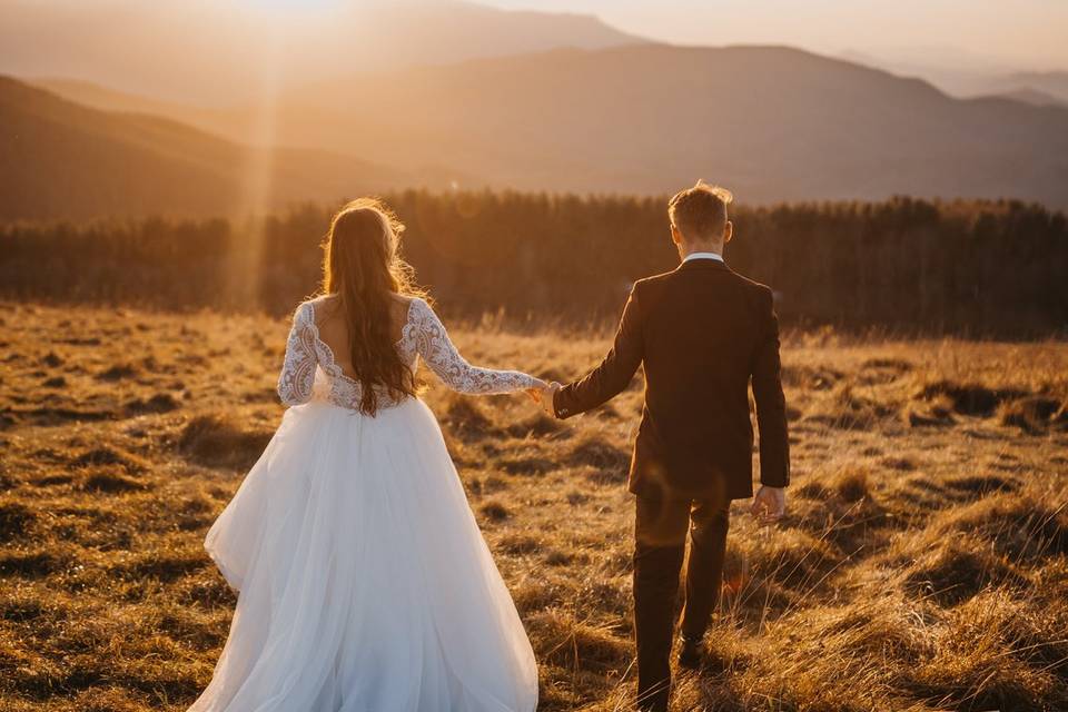 Bride and Groom in Nature