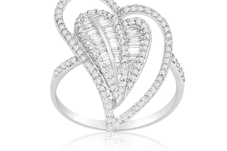 Heart inspired diamond ring