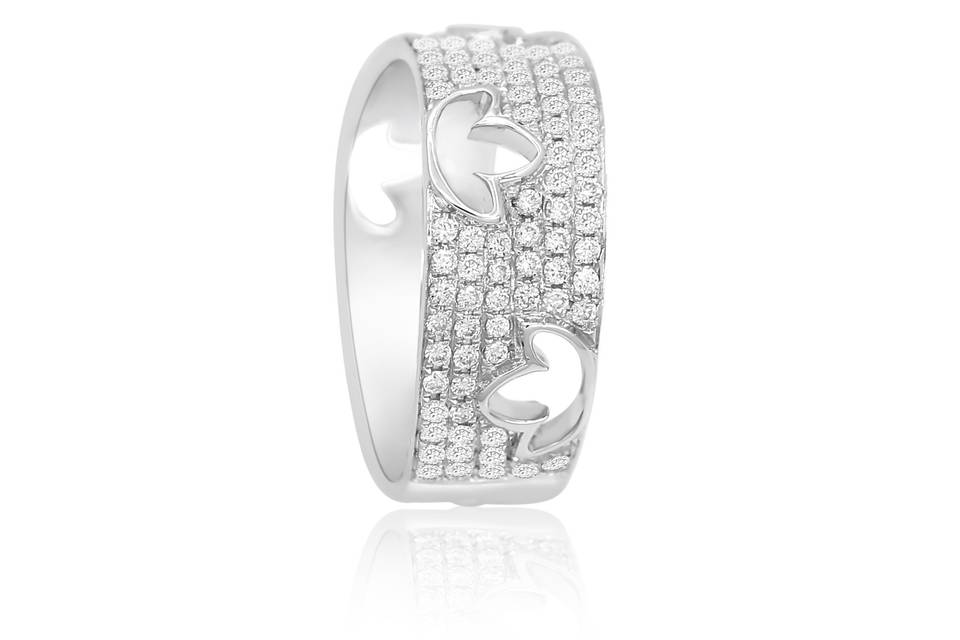 Wedding band diamonds studded