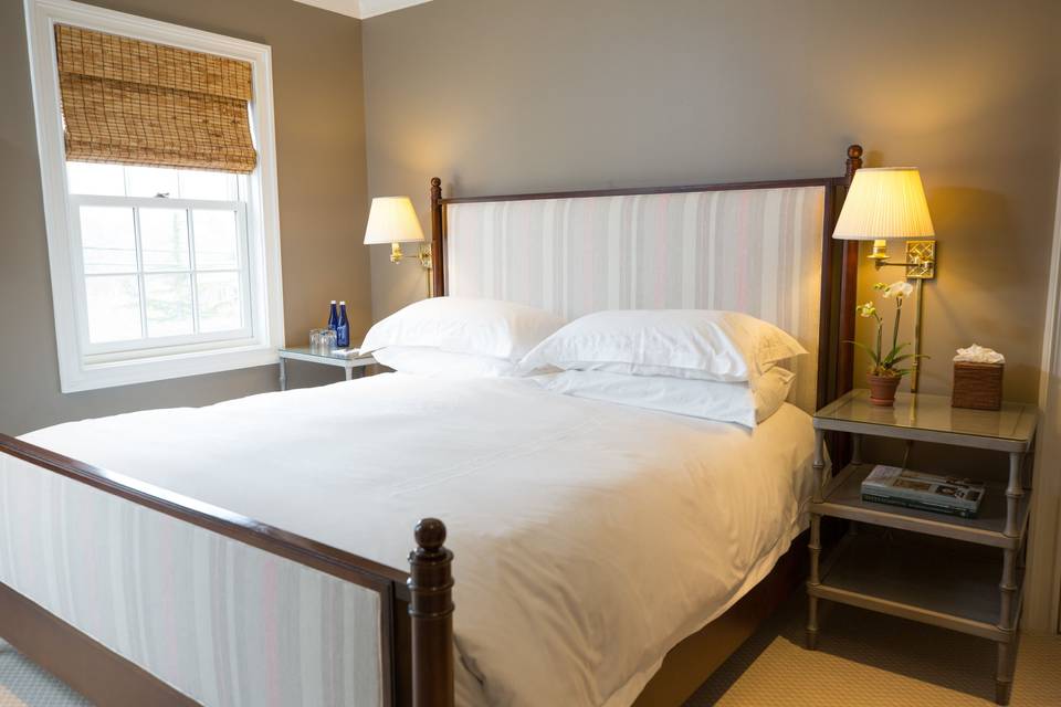 Each room at The Quogue Club is uniquely decorated by Alexa Hampton.