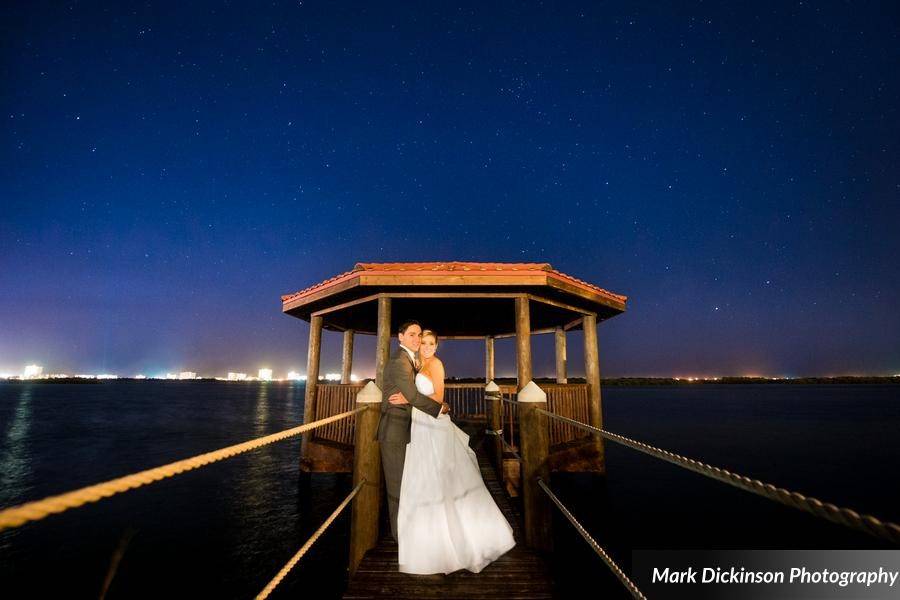 Couple on dock at night