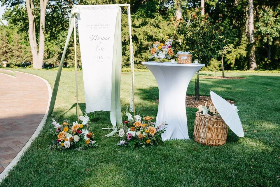 Welcome Sign Flower Arrangemen