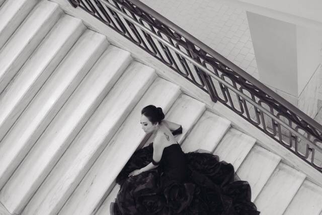 Black bridal gown
